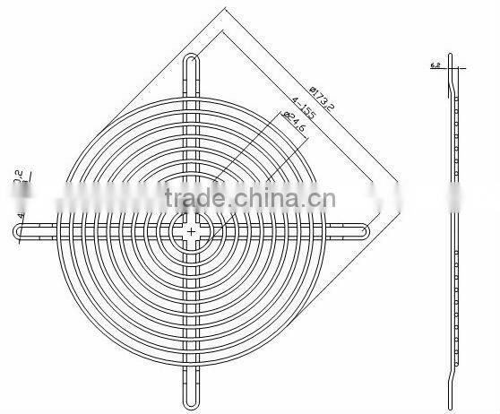 180mm fan cover, metal cover for cooling fan