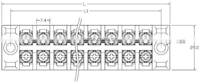 TB-3XXYYCP Series Panel Mount 15A-25A-35A 300V Fixed Terminal Block