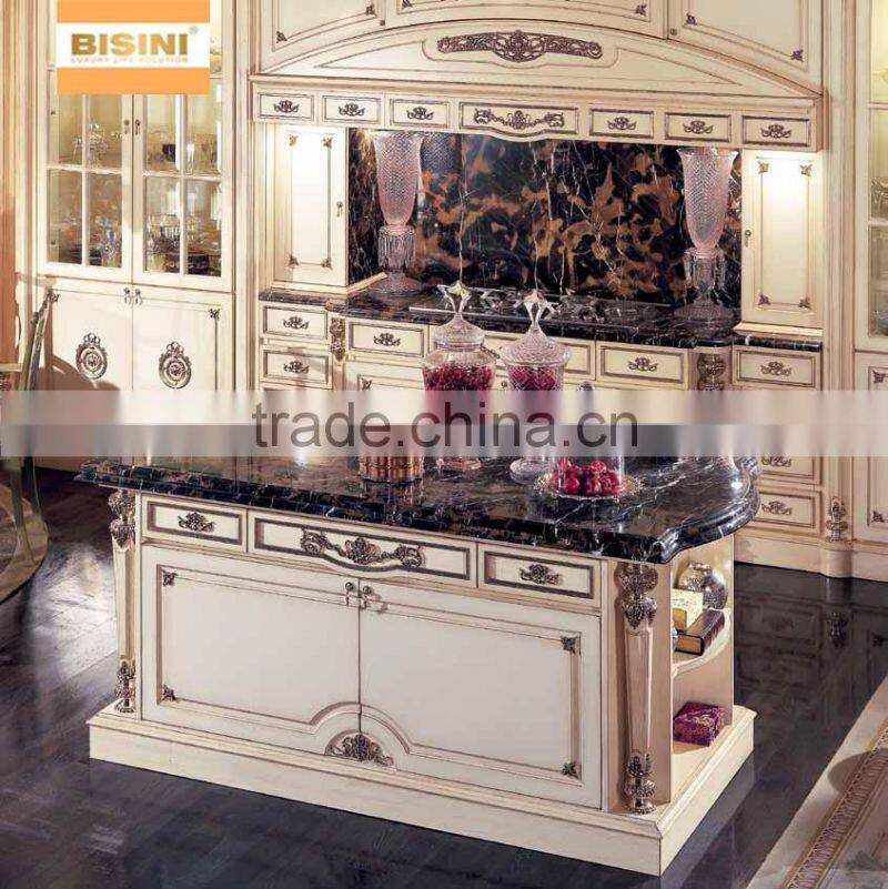 Modern Style Wooden Kitchen Cabinet, Customized Kitchen Furniture Set, Simple Design Base Cabinet With Countertop Island