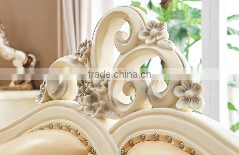 Concise peachblossom carving leather sofa set