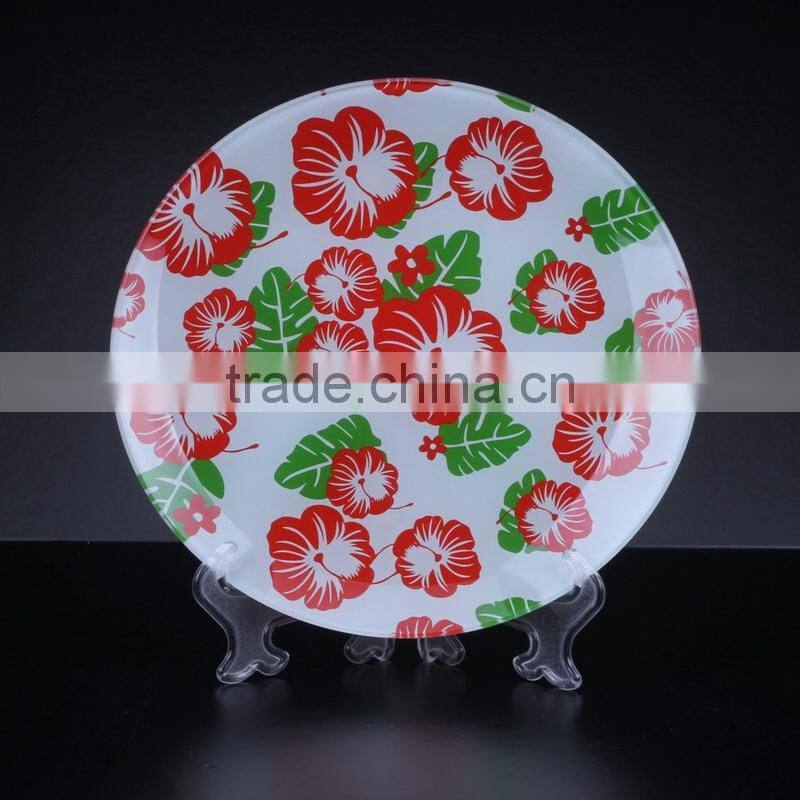 wholesale round glass fruit tray for candy