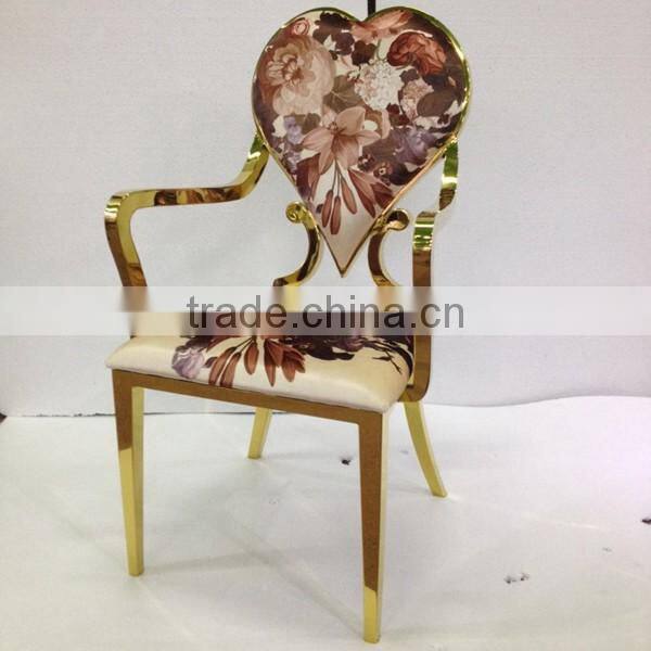 Modern Rose gold stainless steel armrest chair