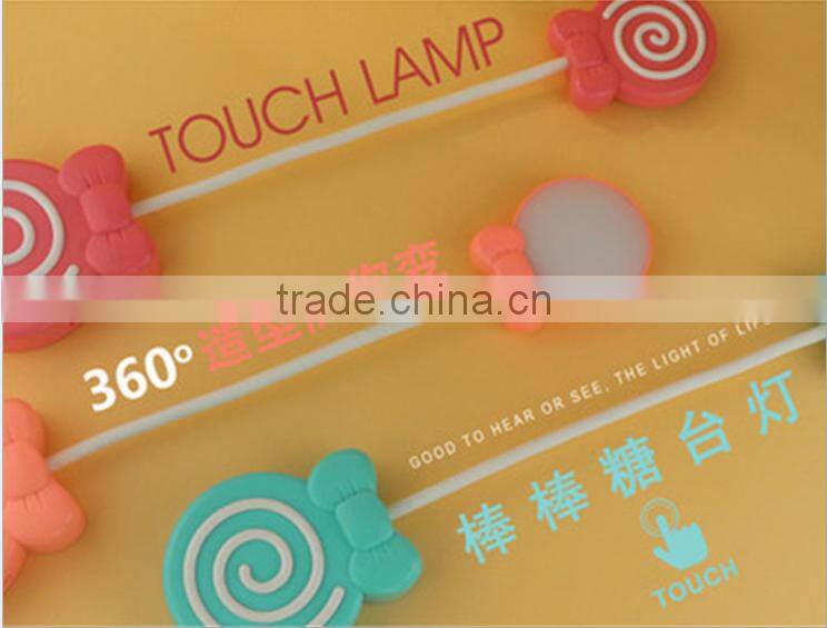 Cute Lollypop Shape Table Lamp With Touch Sensor, USD Charge LED Night Light For Study