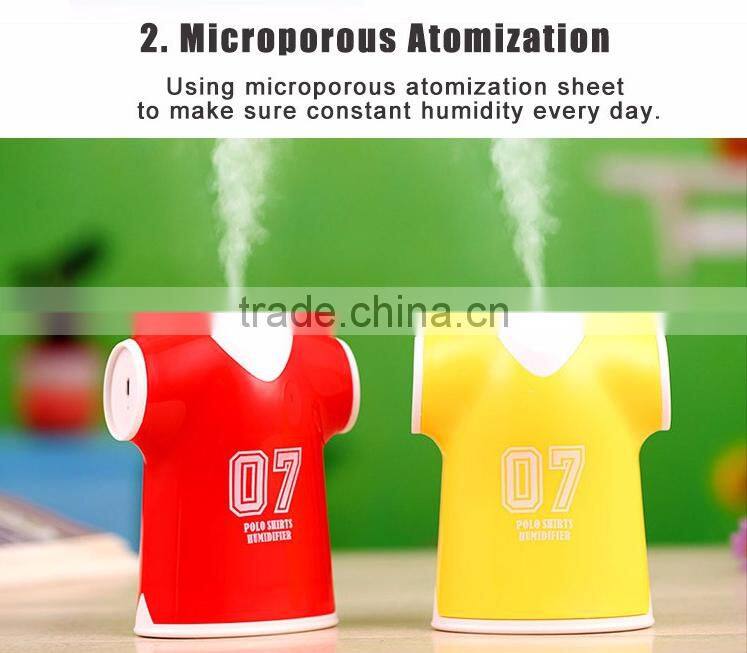 New Creative Shirt Design House Mini Humidifier, USB Desktop Electric Polo Shirts Air Humidifier For Wholesale