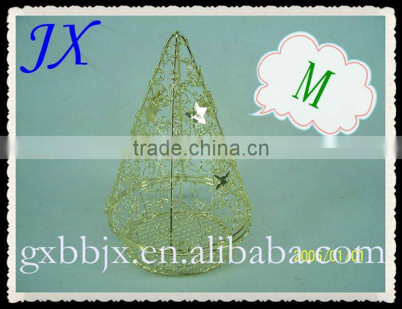 Golden wire decorative christmas gift box