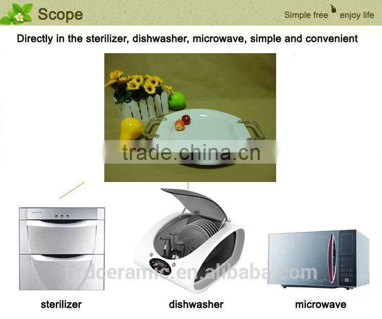 Circle Small stock Ceramic Dinner Plates With Handles