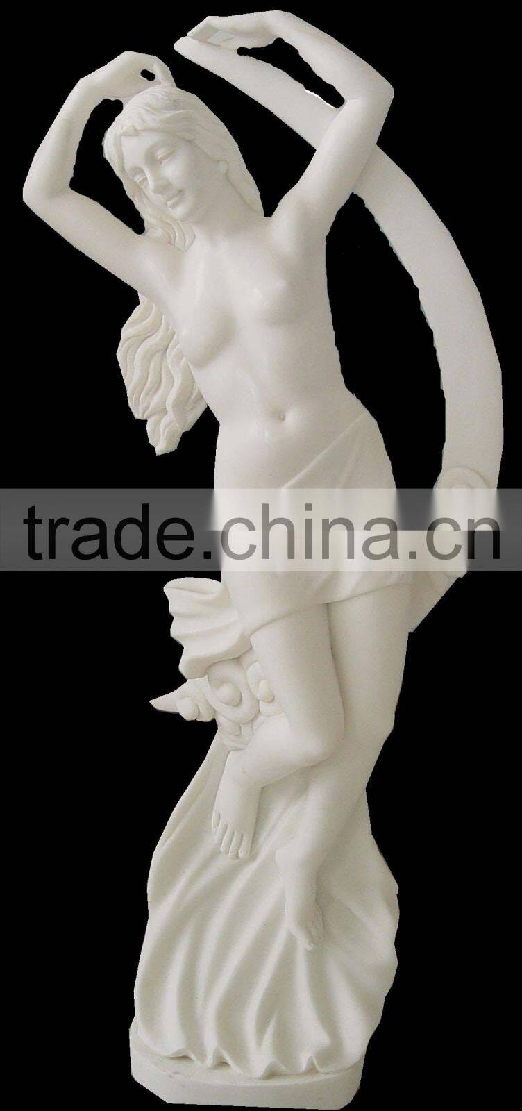 Polished Technique and Marble,Pure White Makrana Marble Material beautiful radha krishna statue