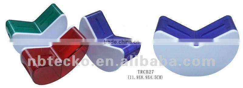 Moon shape colorful plastic coin bank/money box