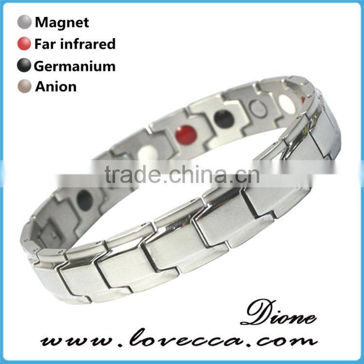 factory wholesale stainless steel mens health bio magnetic energy bracelet