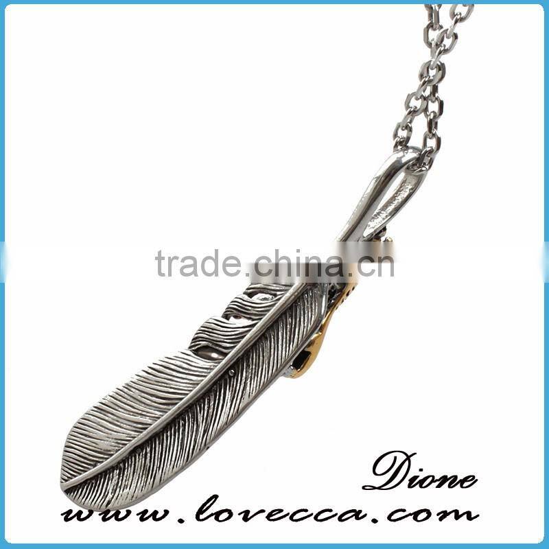 2017 Guangzhou factory manufacture jewelry pendants charms titanium feather pendant