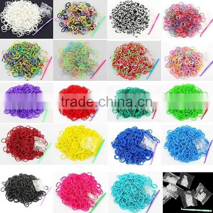 Mixed color &500set/lot LOOM BANDS rubber band 300bands+clips+hook DIY Children's toys loom silicone bracelet