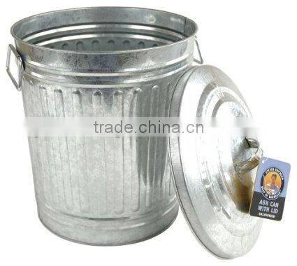 Galvanized Metal Trash Can/Trash Bin/Garbage BIn