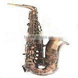 antique gold finish bass saxophone, Bb sax, professional saxophone
