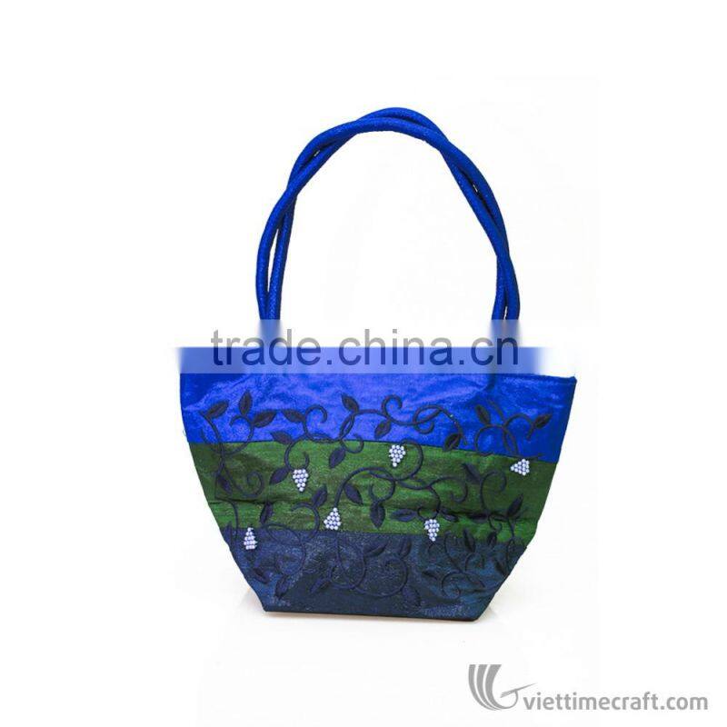 Hand embroidered handbag, elegant colors and designs, available in stock or OEM accepted