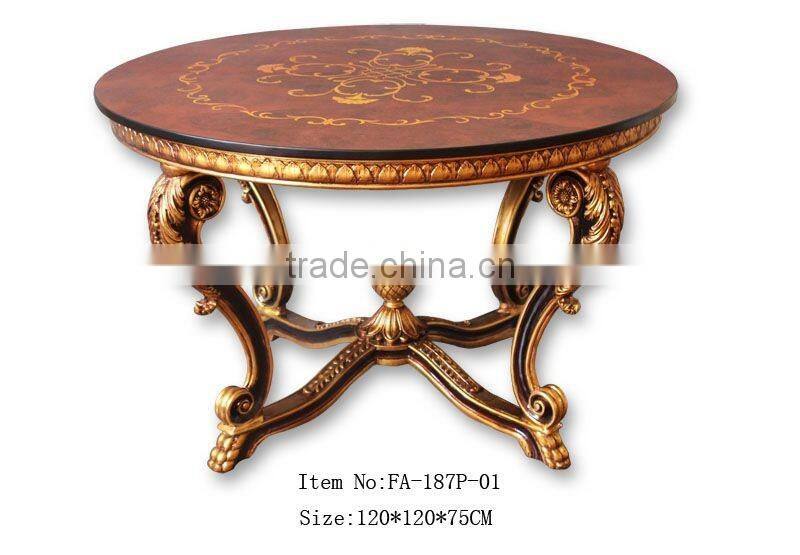 FA-187P-01 four leg classical glass top round center table