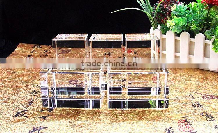 2016 Newest inner 3d laser crystal cube with led base