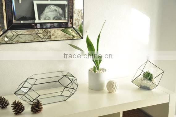 Indoor Gardening Geometric Glass Terrarium Container Succulent Planter