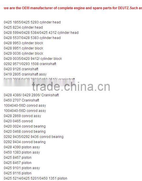 BFM1013 cylinder liner 04207697, 89409110