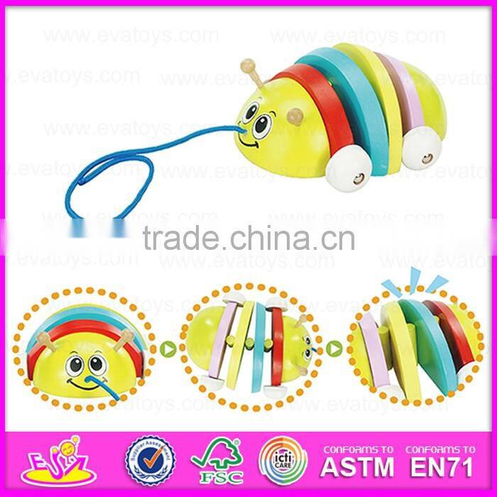 2016 wholesale funny pull and push wooden best toddler toys W05B138-S