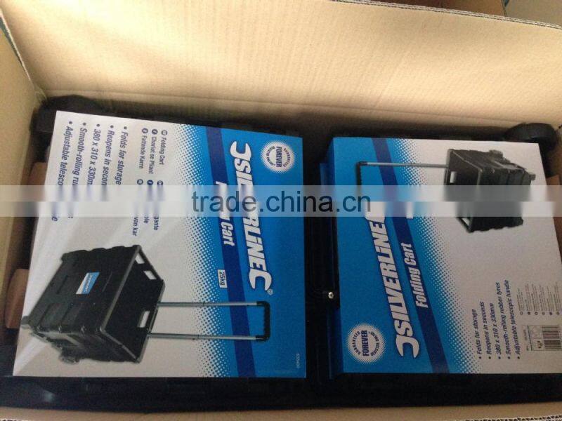 Plastic Folding Shopping Cart/Trolley Cargo Crate Handcart