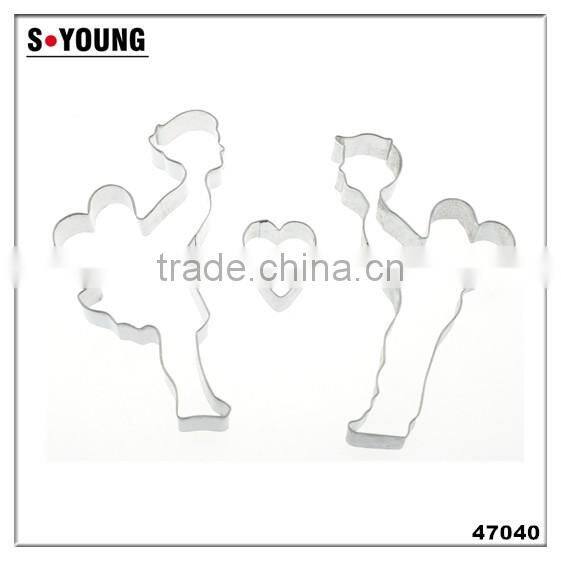 47040 wedding kissing shape stainless steel cookie cutter set