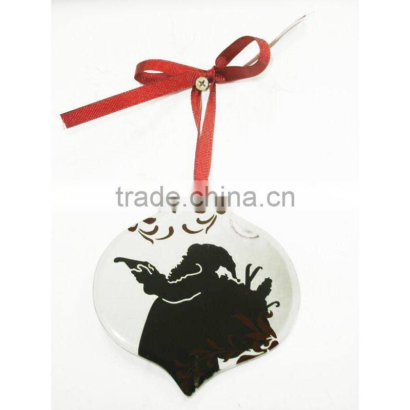 Hot sale Christmas design indoor Hand Painted Glass Christmas Ornament