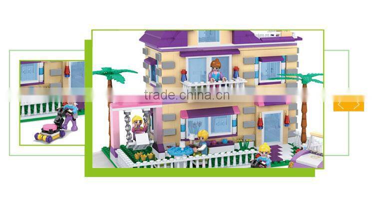 Intelligence kids play building blocks my happy family house toy