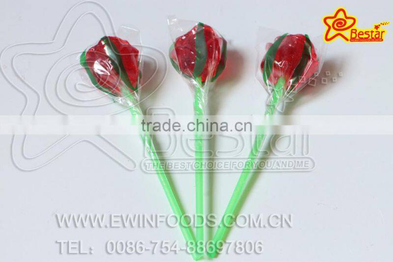 Fruity Flavor Rose Shaped Sweet Hard Lollipop