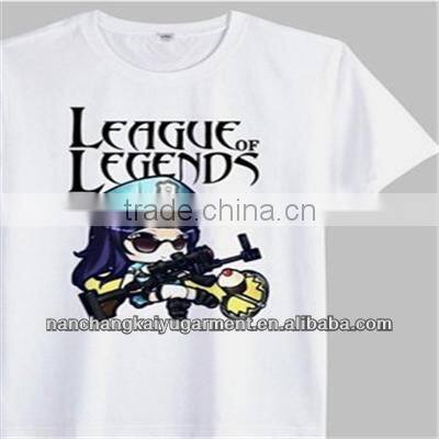 2014 summer new men's famous brand designer casual league of legends printing 100% cotton short-sleeve T-shirt