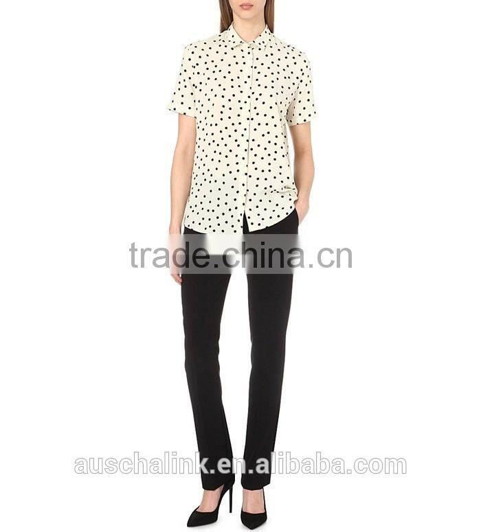 2016 new design ladies woven cheap shirt made in china