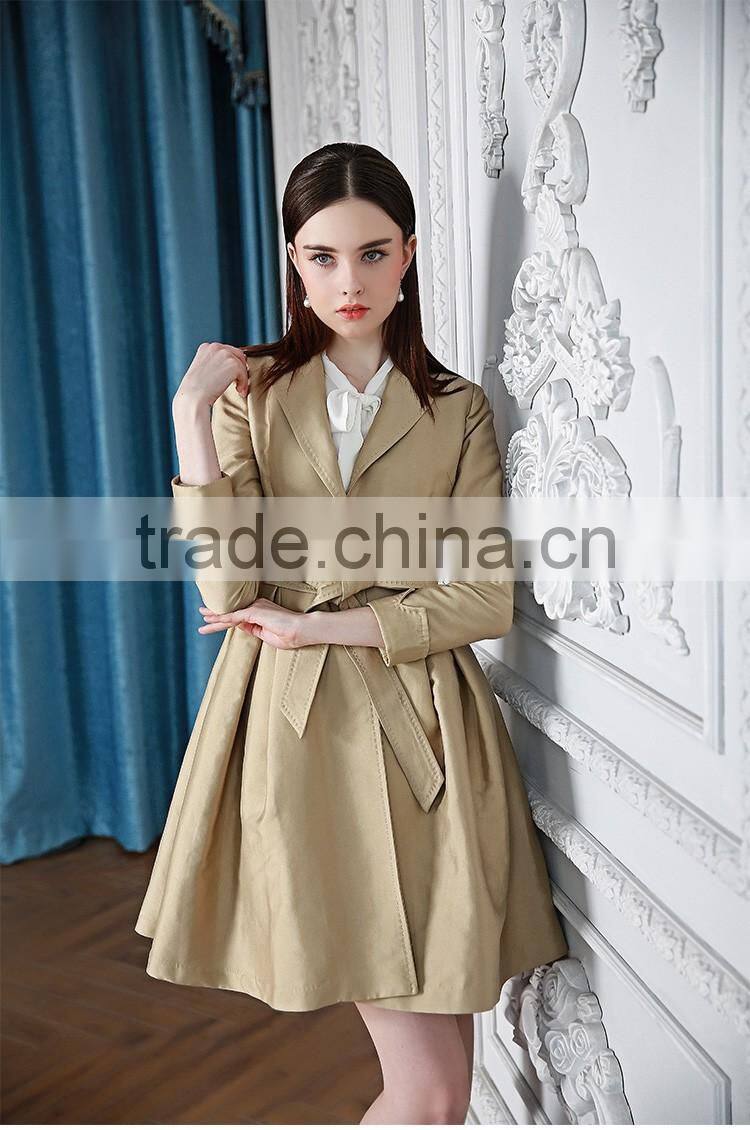 Fashion Ladies Khaki Color windbreaker Wind Coat