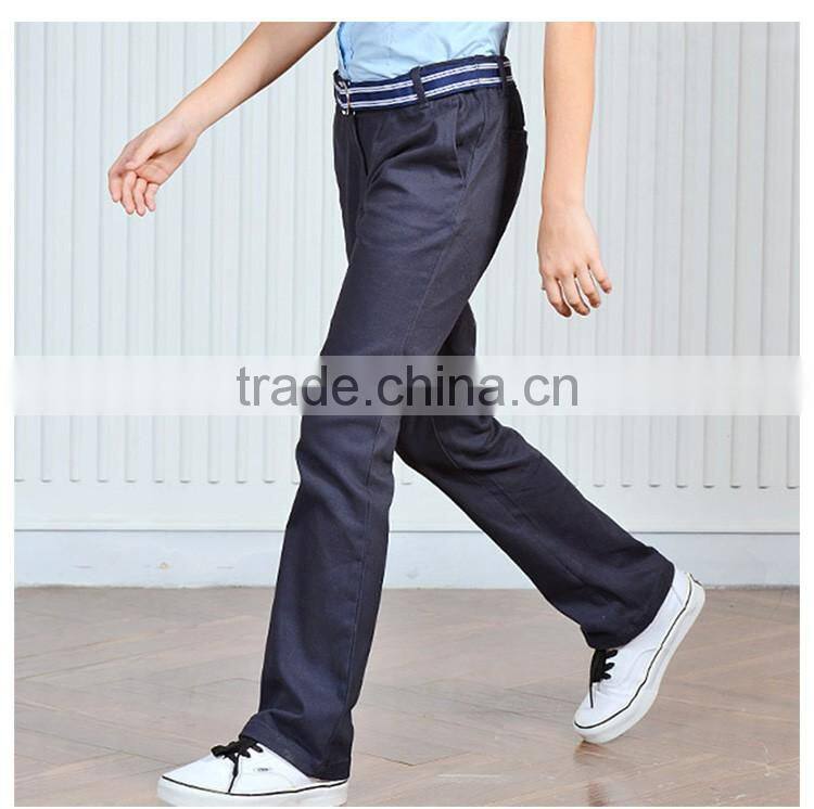 Wholesale Cotton Khaki School Pants With Elastic Waist For Juniors Boys
