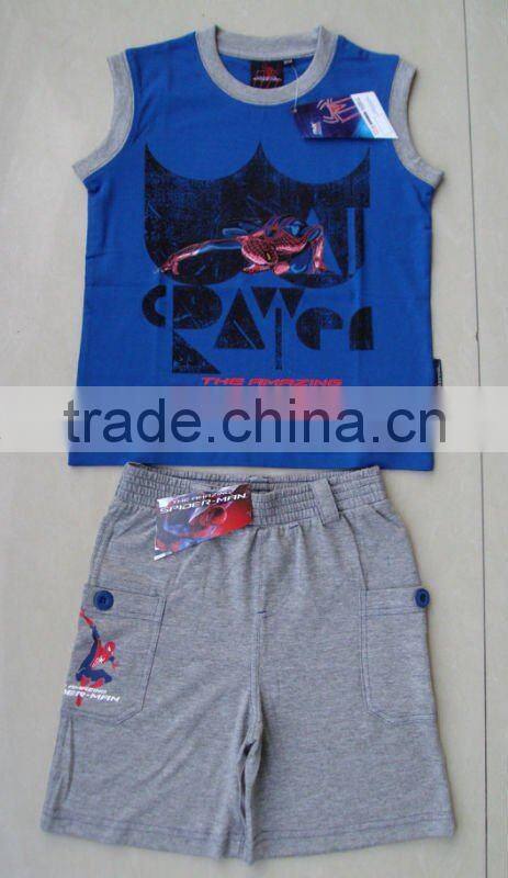 100%Cotton Summer Soft Short Clothing Sets For Boy