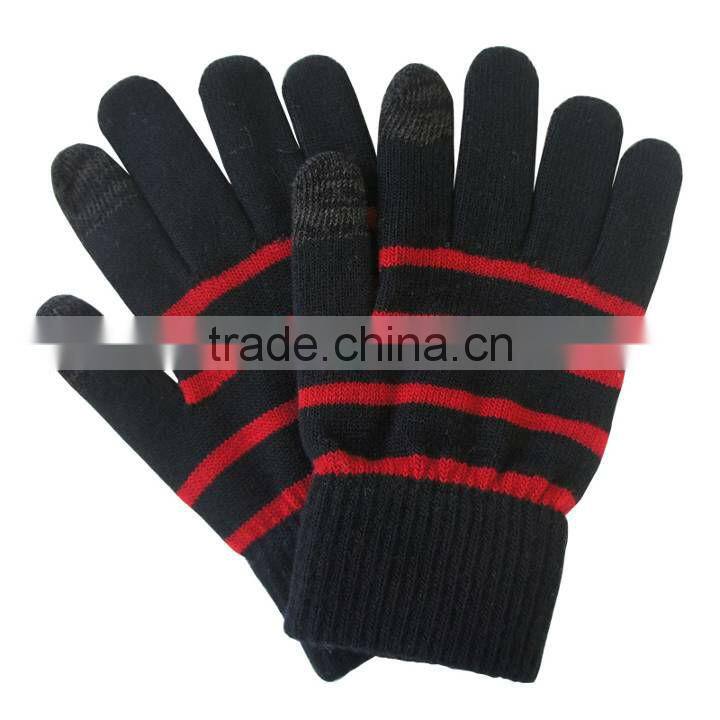 fashion striped touch screen gloves phone gloves smart phone gloves