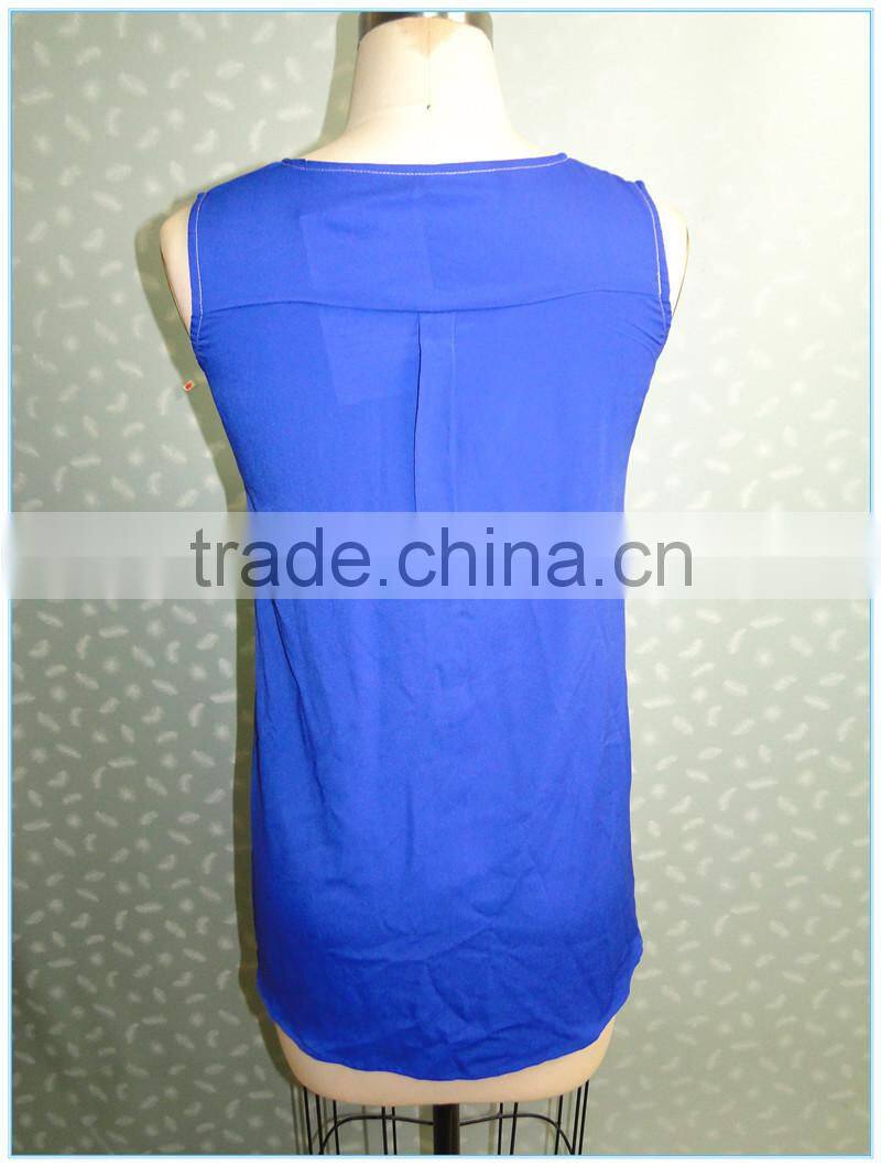 Summer Casual Short Front Long Back Ladies Tops And Blouses 2015