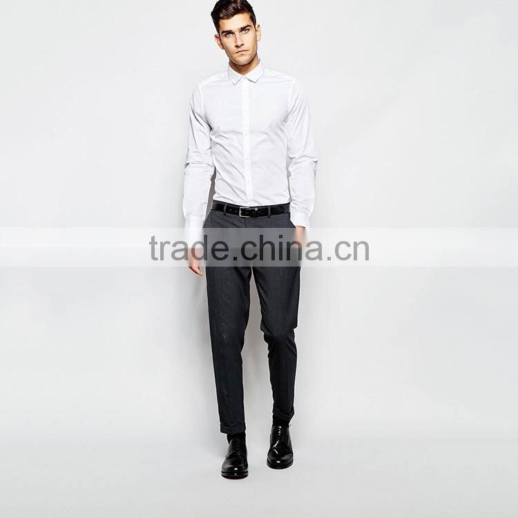 Slim Fit white shirt with long sleeves formal business white shirt in poplin