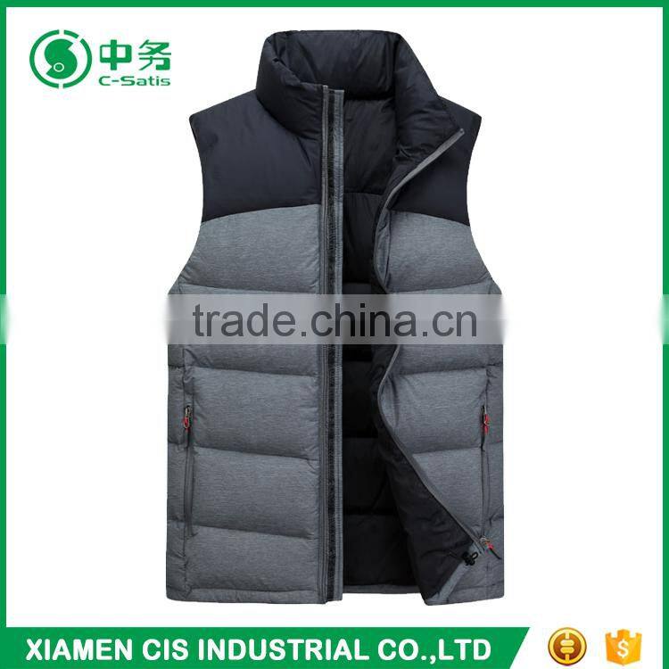 Hot Selling Custom Logo Winter Thick Warm Cotton Padded Down Vest for Man