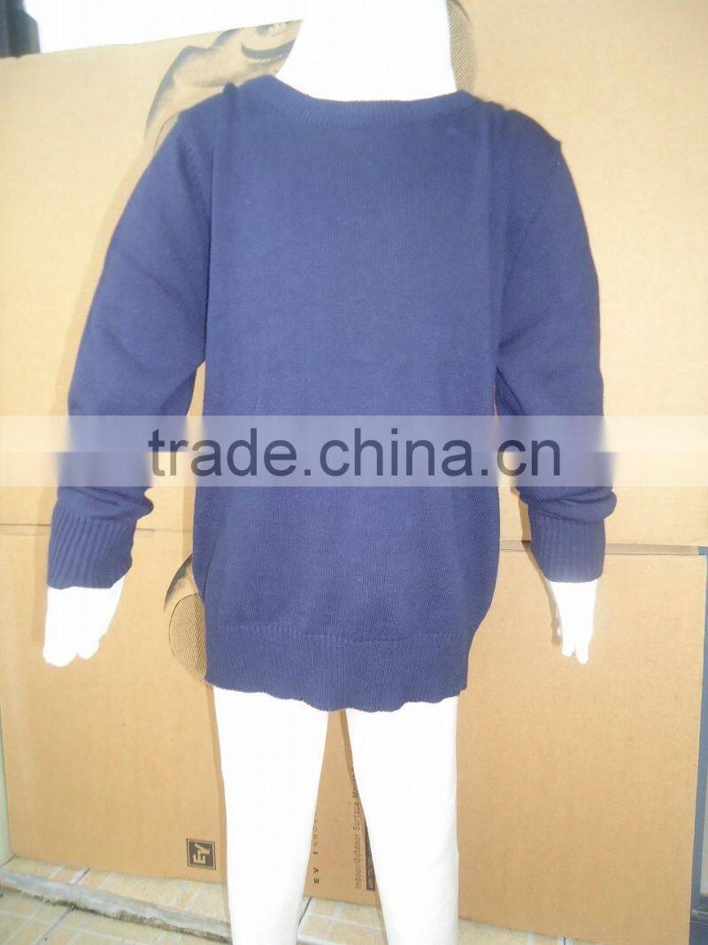 2016 kids navy blue hand knitted elbow patche sweaters for babies