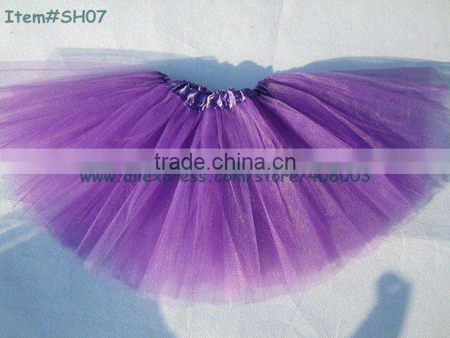 Stock wholesale 3layer yellow ballet tutu skirt for kids