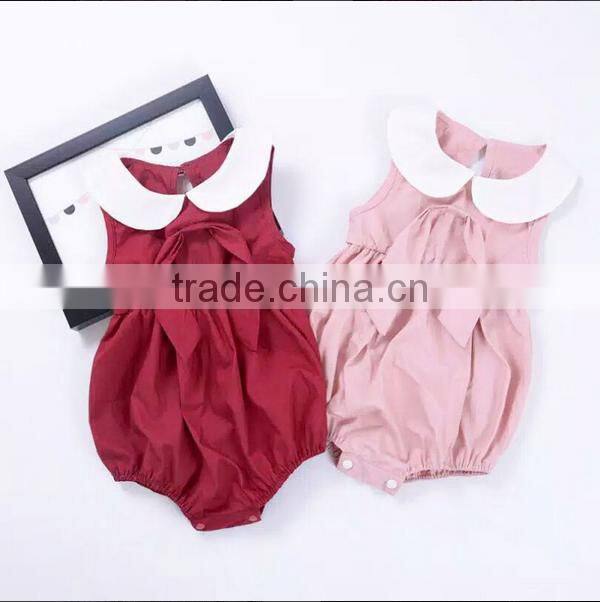 Gingham Design Newborn Baby Romper Wholesale Infant Girls Ruffle Sleeve Bodysuit Baby Cotton Clothes