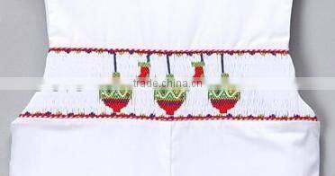 White Christmas Ornament Overalls Smocked