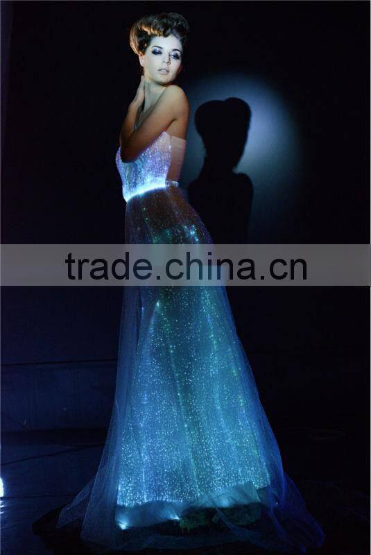 Expensive bridal flash wedding dress 2014 led light dress