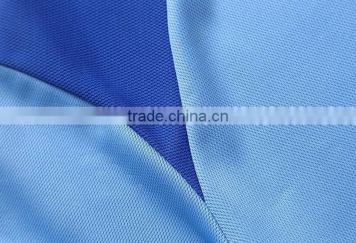 Polyester Short Sleeve Gym Quick Dry Stringer Blue White T-shirt