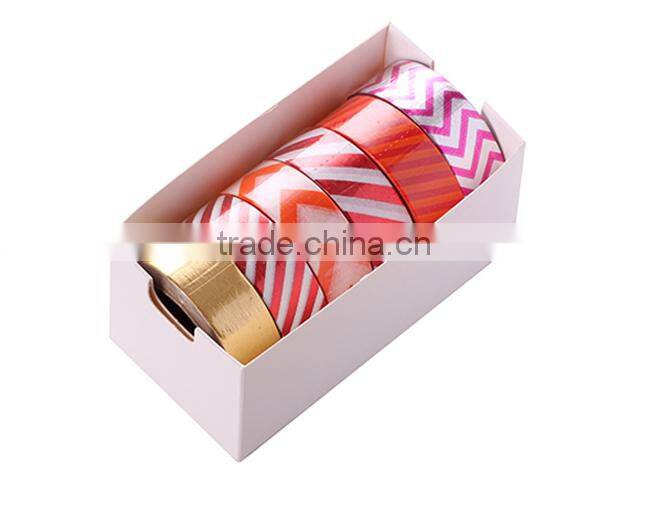 6 pure colors washi tape one set adhesive paper fringe pattern 1.5cm*10m