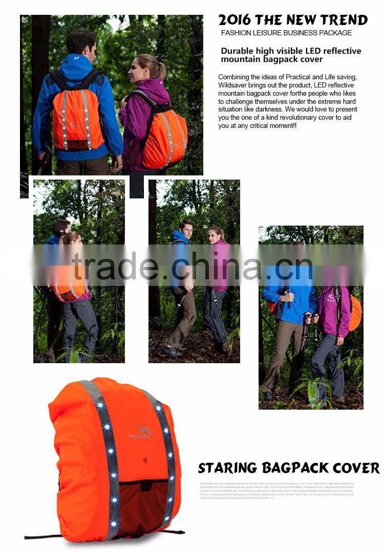 45L flashing reflective hi vis hiking bag cover backpack cover