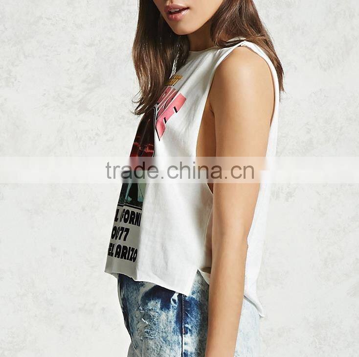 Spring Summer ladies fashion custom pattern crop top manufacturer