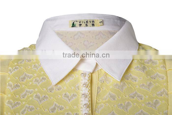 cute neck designed young ladies models short sleeve blouse