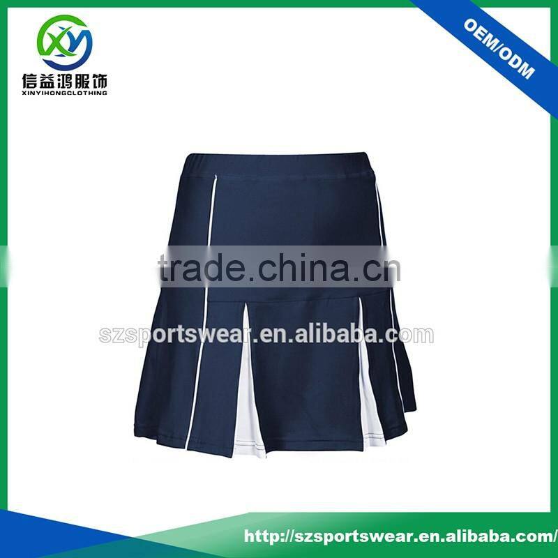 Simple Design A-Line Polyester Spandex Blend Pleated Mini Skort