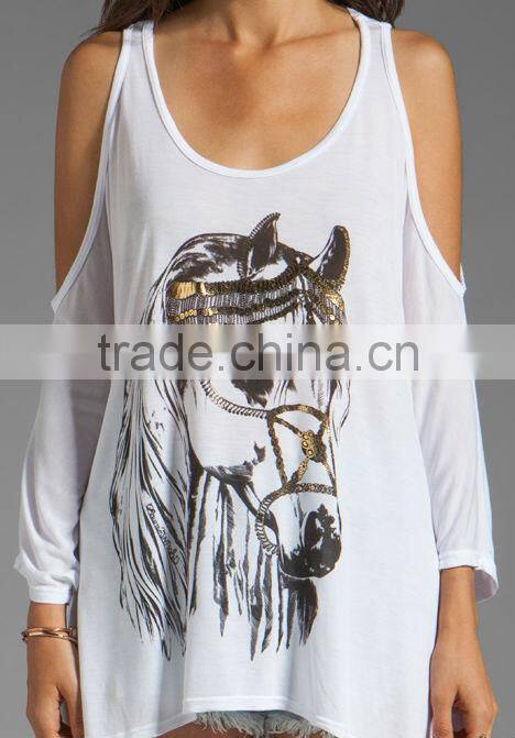 metallic foil accents white top