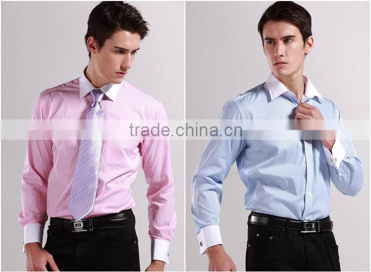China supplier OEM fashion classic men's busniess long sleeve dress shirt with french cufflink